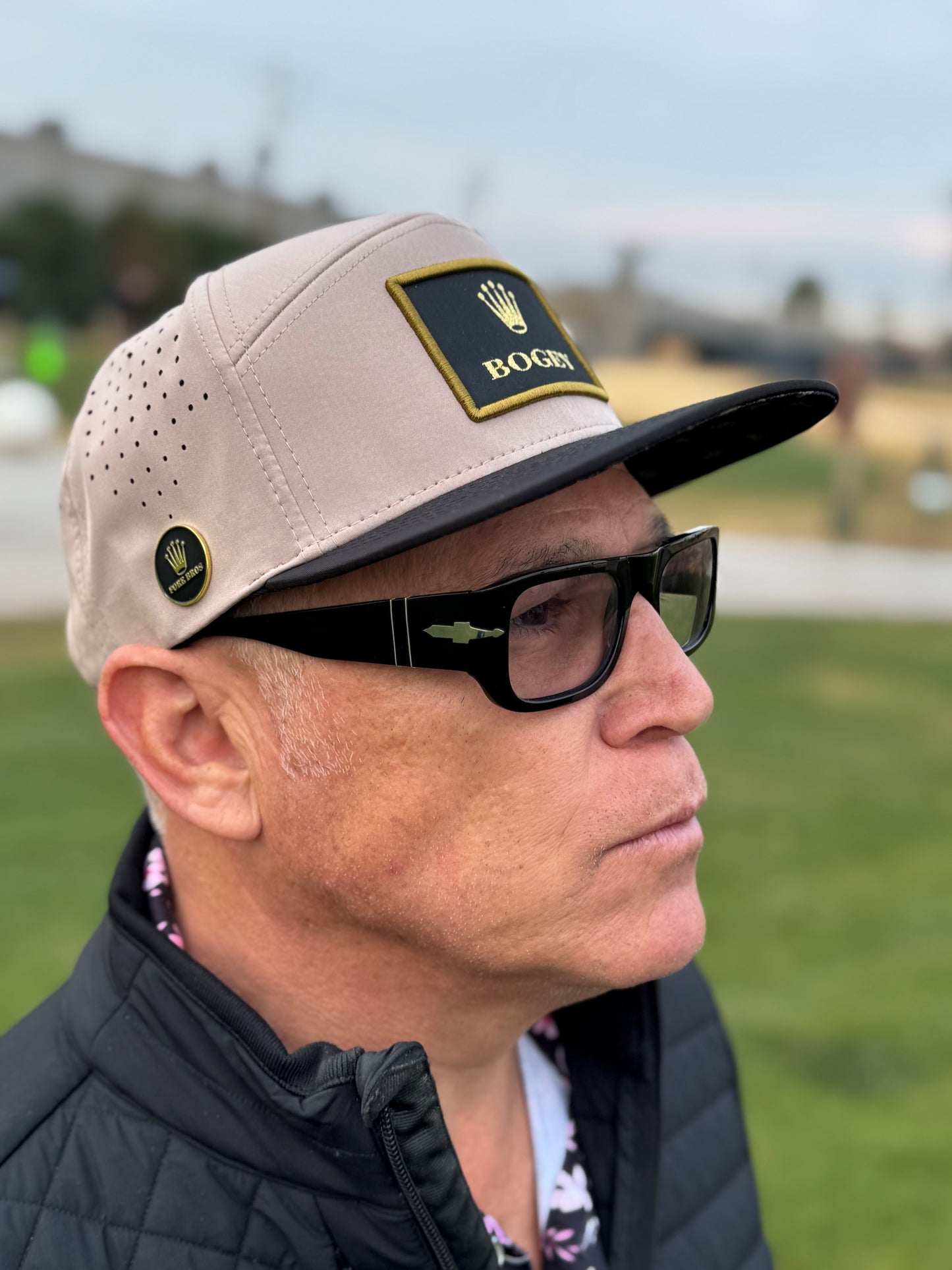 Crown Jewel Bogey hat Khaki/Black (including ball marker)