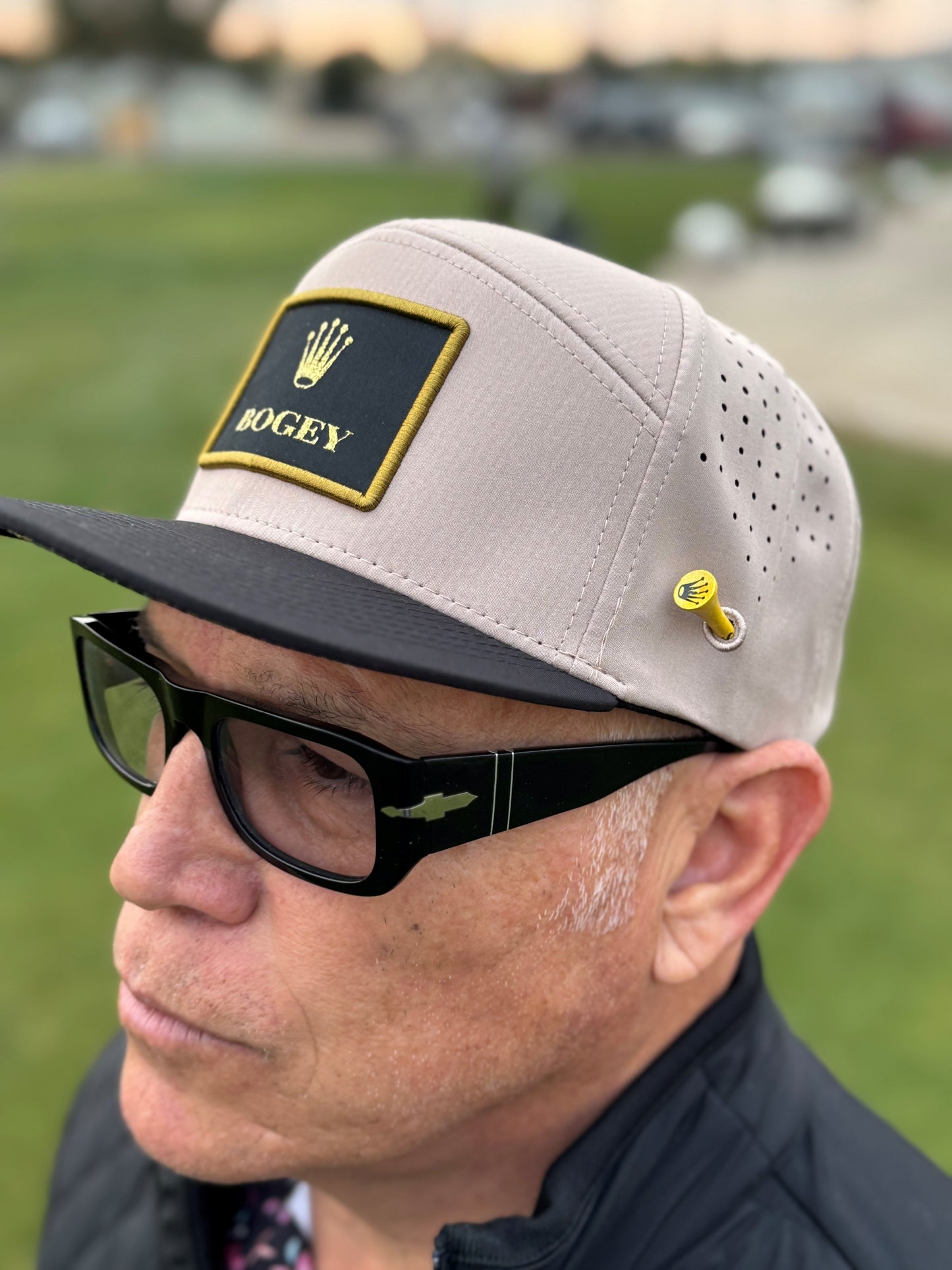 Crown Jewel Bogey hat Khaki/Black (including ball marker)